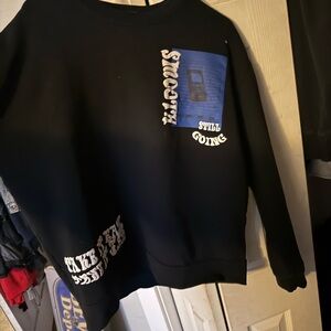 Men's Forever 21 Black Crewneck Sweatshirt Graphic Print Size medium